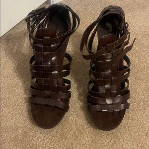 Nine West Dark Brown Strappy Heels